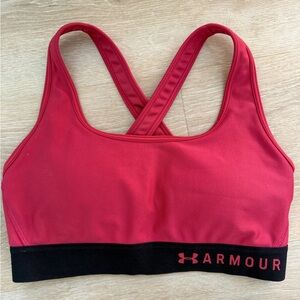 Under Armour Pink Sports Bra with Black Trim Medium